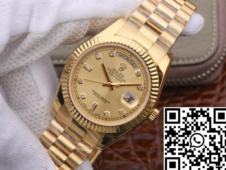 Rolex 40MM II Dial Day-Date 18K Factory Yellow 218238 Gold EW 0814